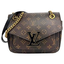 Bolsa de Ombro Passy Louis Vuitton Marrom Preto