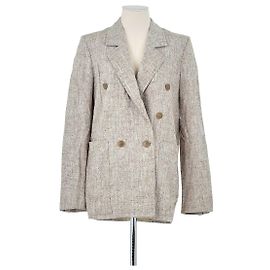 Stella Mc Cartney Blazer de seda beige Beige