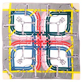 Sciarpa Hermès Carre Jean 140 MORS A JOUETS Nero Bianco Rosso