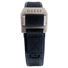 Cinto Gucci GG de couro preto e nylon Preto