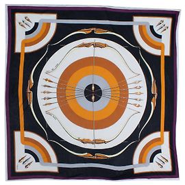 Bufanda de seda Arcs en Ciel de Hermès Blanco Azul Naranja Púrpura