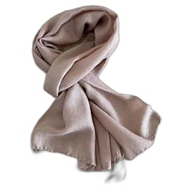 Autre Marque-Beige or powder pink scarf 100% cashmere - New-Pink,Beige