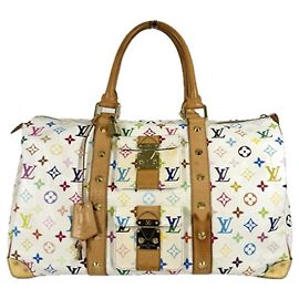 Louis Vuitton Keepall 45 Monogram Multicolore Blanc Multicolore Monogramme