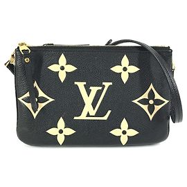Bolsa Pochette Double Zip Monogram Empreinte Louis Vuitton Preto Multicor Bege