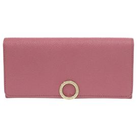 Bulgari Cartera larga de cuero rosa Bvlgari Rosa