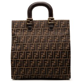Fendi Brown Zucca Canvas Twins Tote Brown