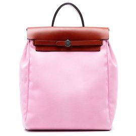 Hermès Pink Toile Herbag GM Rucksack Andere