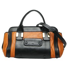 Chloé Alice Leather Shoulder Bag Brown Black