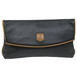 Céline Pochette en cuir Logo Triomphe de Celine Noir
