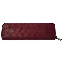 Bottega Veneta Leder Intrecciato Stiftetui Rot