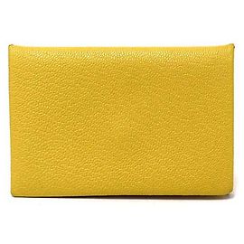 Hermès Calvi Verso Card Case Blue Yellow