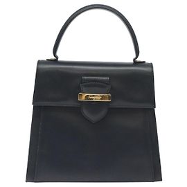 Salvatore Ferragamo Vintage Handbag Leather Black