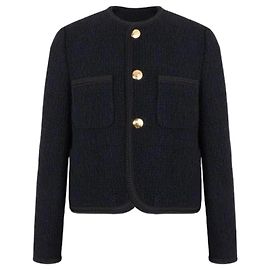 Céline Black Wool and Tweed Jacket Size 36 Black