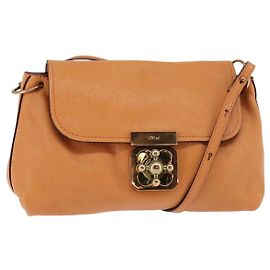 Chloé Bolsa transversal de couro Chloe Elsie Laranja
