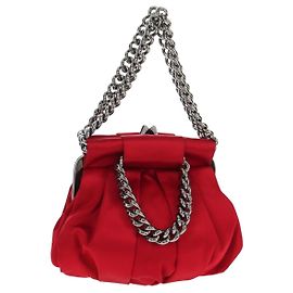 Clutch Yoyo Frame in Satin Christian Louboutin Rosso