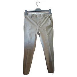 Pantalón recto Prada beige de algodón Beige