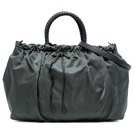 Bolso Prada de tessuto gris con lazo Castaño Gris antracita