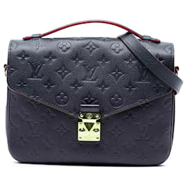 Louis Vuitton-Louis Vuitton Blue Monogram Empreinte Pochette Metis-Blue,Navy blue