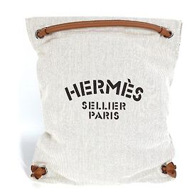 Hermès Hermes Sac Aline MM Logo Backpack Brown Beige