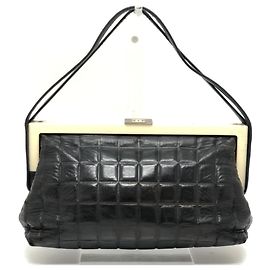 Chanel Chocolate Bar Coco Mark Handbag Black