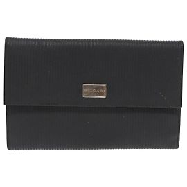 Bulgari Bolsa clutch Bvlgari em lona e couro Prata