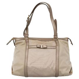 Bolsa Vala de nylon Salvatore Ferragamo Bege