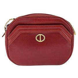 Borsa a spalla vintage Christian Dior in pelle Rosso
