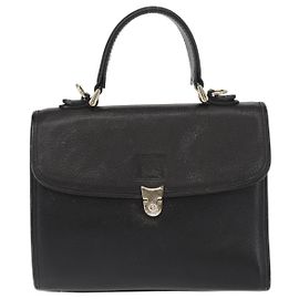 Burberry Vintage Handbag Leather Black