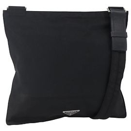 Prada Flat Messenger Bag Tessuto Medium Black