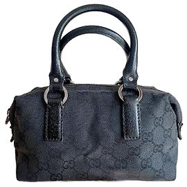 Bolsa Gucci Mini Boston Preta de Lona GG Preto