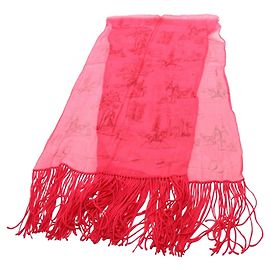Bufanda de seda rosa Hermès Rosa