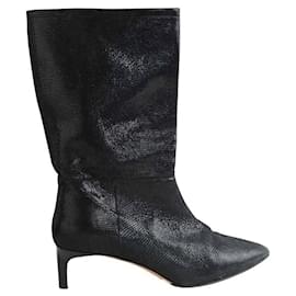 Bash Black Leather Ankle Boots Black