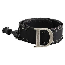Dior Schwarzer Ledergürtel aus Stoff Schwarz