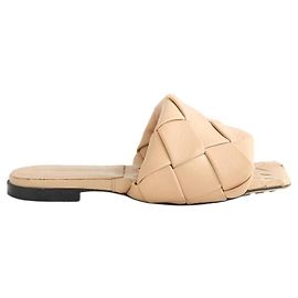 Bottega Veneta Beige Leder Sandalen Beige