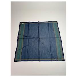 Sciarpa Striata Vintage Dior Blu Verde Blu