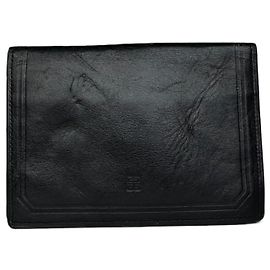 Vintage Givenchy Flapable Leather Card Holder Black Black
