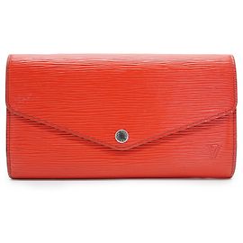 Louis Vuitton Epi Sarah Coquelicot Red Long Wallet Red