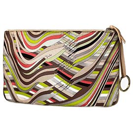 Vintage Emilio Pucci Mehrfarbige Leder-Clutch Mehrfarben