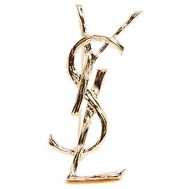 Yves Saint Laurent Cassandre Brosche 2025 Mittelgoldene YSL Brosche Makellos Golden