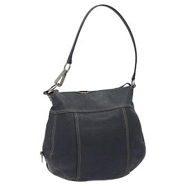 Bolsa de ombro vintage Prada em couro Azul marinho