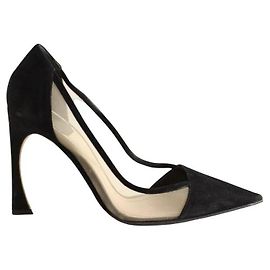 Dior Schlichte schwarze Wildleder-Pumps Schwarz