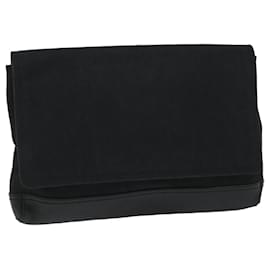 Balenciaga-Clutch de Lona com Couro Balenciaga-Preto
