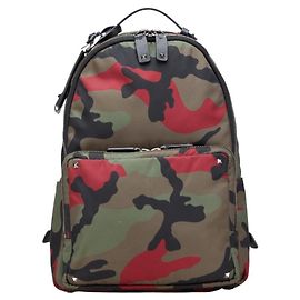 Valentino Studded Camouflage Backpack Red Multiple colors Khaki