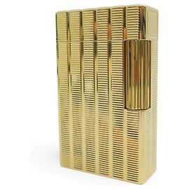 VINTAGE ST DUPONT LINE 2 PM GUILLOCHE GOLD PLATED LIGHTER Golden