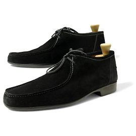 SCARPE JM WESTON 629 CHUKKA 2 OCCHIELLI 8.5D 42.5 CAMOSCIO NERO CALZATURE Nero