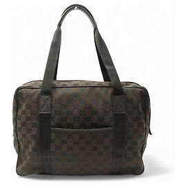 GUCCI 282529 SUPREME GG MONOGRAM CANVAS SHOULDER BRIEFCASE Brown
