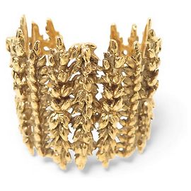 VINTAGE BRACELET AURELIE BIDERMANN MANCHETTE EPI 16.5 CM EN METAL DORE BANGLE Doré