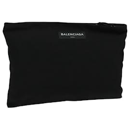 Balenciaga-Pochete de lona com logo Balenciaga-Preto