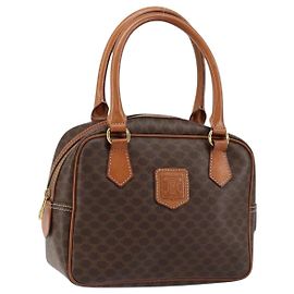 Céline Celine Macadam Handbag Macadam with leather Medium Brown