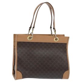 Céline Celine Vintage Macadam Tote bag Canvas Brown